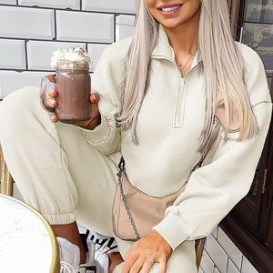 NWT Women's Oversized Batwing Sleeve Lounge Sets Casual Top and Pants